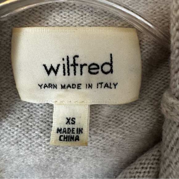 Wilfred 100% Wool Funnel Neck Sweater – Taupe Beige Knit, XS - Picture 3 of 8